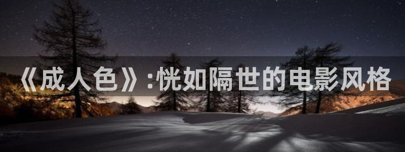 偷久久国产视频：《成人色》:恍如隔世的电影风格