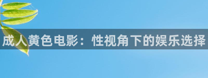 久久热视频这里只有：成人黄色电影：性视角下的娱乐选择